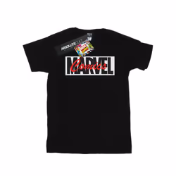 Marvel Mens Red Font Logo T-Shirt - S, Black