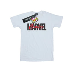Marvel Mens Red Font Logo T-Shirt - S, White