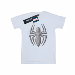Marvel Mens Spider-Man Web Logo T-Shirt - XXL, White