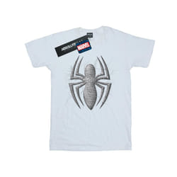 Marvel Mens Spider-Man Web Logo T-Shirt - XXL, White