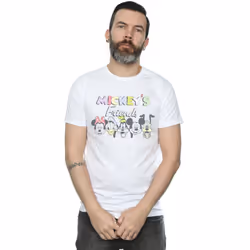Disney Mens Mickey Mouse Friends Faded Nostalgia T-Shirt - L, White