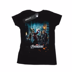 Marvel Studios Womens/Ladies The Avengers Poster Cotton T-Shirt - XXL, Black
