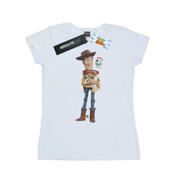 Disney Womens/Ladies Toy Story 4 Woody And Forky Cotton T-Shirt - M, White