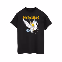 Disney Womens/Ladies Hercules With Pegasus Cotton Boyfriend T-Shirt - S, Black