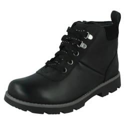 Boys Clarks Casual Ankle Boots Heath Lace - Navy, UK 7 Infant