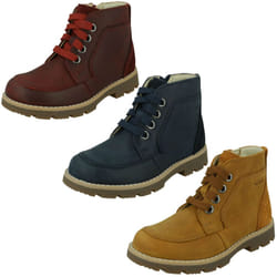 Boys Clarks Casual Ankle Boots Heath Lace - Navy, UK 7.5 Infant