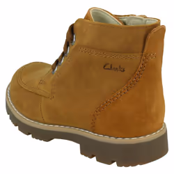 Boys Clarks Casual Ankle Boots Heath Lace - Tan, UK 7.5 Infant