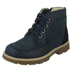 Boys Clarks Casual Ankle Boots Heath Lace - Tan, UK 7.5 Infant