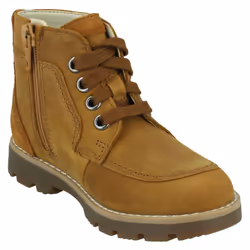 Boys Clarks Casual Ankle Boots Heath Lace - Tan, UK 9 Child