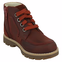 Boys Clarks Casual Ankle Boots Heath Lace - Burgundy, UK 8 Child