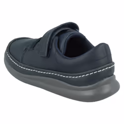 Boys Clarks Hook & Loop Casual Shoes Crest Aero T - Navy Leather - UK Size 5F - EU Size 21 - US Size 5.5M