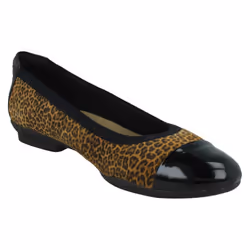 Ladies Clarks Slip On Flat Shoes Sara Orchid - Animal Print, UK 7