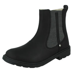 Girls Clarks Casual Ankle Boots Astrol Orin - Black, UK 9 Child