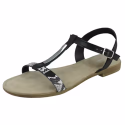 Ladies Clarks T-Bar Sandals Axelle Ray - Black, UK 5.5