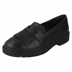 Ladies Clarks Loafer Shoes Witcombe Dawn - Black, UK 5