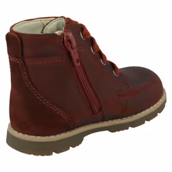 Boys Clarks Ankle Boots Heath Dash T - Burgundy, UK 6 Infant