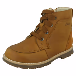 Boys Clarks Ankle Boots Heath Dash T - Tan, UK 5 Infant