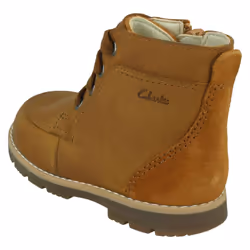 Boys Clarks Ankle Boots Heath Dash T - Tan, UK 4 Infant