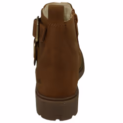 Girls Clarks Zip Fastened Ankle Boots With Studded Strap Astrol Trim K - Tan, UK 1 Child