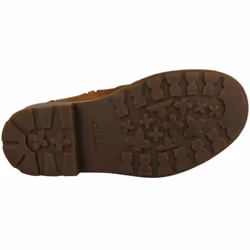 Girls Clarks Zip Fastened Ankle Boots With Studded Strap Astrol Trim K - Tan, UK 2.5 Child
