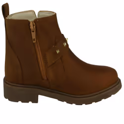 Girls Clarks Zip Fastened Ankle Boots With Studded Strap Astrol Trim K - Tan, UK 11.5 Child