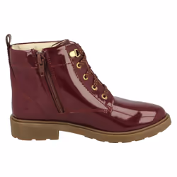 Girls Clarks Lace Up Detailed Ankle Boots Astrol Lace - Purple, UK 9 Child