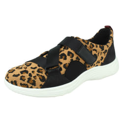 Ladies Clarks Casual Trainers Lulu Go - Animal Print, UK 8