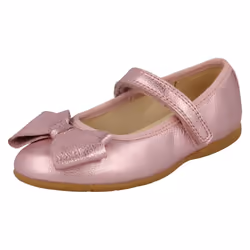 Girls Clarks Sparkly Bow Detailed Shoes Dance Bow T - Silver, UK 7 Infant