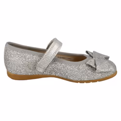 Girls Clarks Sparkly Bow Detailed Shoes Dance Bow T - Silver, UK 7 Infant
