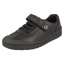 Boys Clarks Football Detailed School Shoes Rock Pass - Black, UK 10 Child