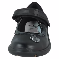 Girls Clarks Formal School Shoes Sea Shimmer T - Black, UK 7.5 Infant