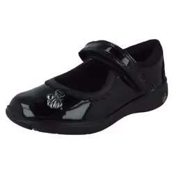 Girls Clarks Formal School Shoes Sea Shimmer T - Black, UK 7 Infant