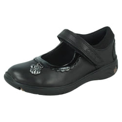 Girls Clarks Formal School Shoes Sea Shimmer T - Black, UK 7.5 Infant