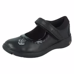 Girls Clarks Formal School Shoes Sea Shimmer T - Black, UK 7.5 Infant