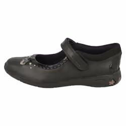 Girls Clarks Shell Detailed School Shoes Sea Shimmer K - Black, UK 1.5 Child