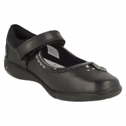 Girls Clarks Shell Detailed School Shoes Sea Shimmer K - Black, UK 1.5 Child
