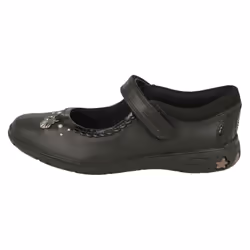 Girls Clarks Shell Detailed School Shoes Sea Shimmer K - Black, UK 10 Child