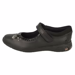 Girls Clarks Shell Detailed School Shoes Sea Shimmer K - Black, UK 11.5 Child