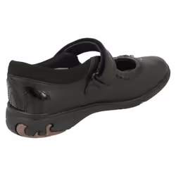 Girls Clarks Shell Detailed School Shoes Sea Shimmer K - Black, UK 12 Child