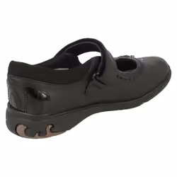 Girls Clarks Shell Detailed School Shoes Sea Shimmer K - Black, UK 13.5 Child