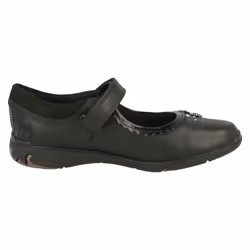 Girls Clarks Shell Detailed School Shoes Sea Shimmer K - Black, UK 11.5 Child