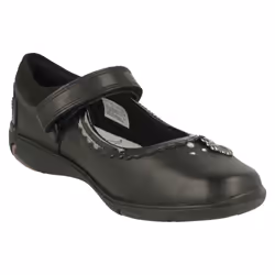 Girls Clarks Shell Detailed School Shoes Sea Shimmer K - Black, UK 10.5 Child