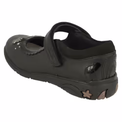 Girls Clarks Shell Detailed School Shoes Sea Shimmer K - Black, UK 11.5 Child