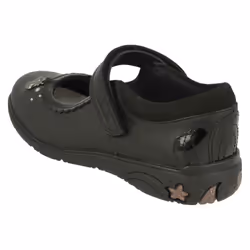 Girls Clarks Shell Detailed School Shoes Sea Shimmer K - Black, UK 12.5 Child