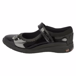 Girls Clarks Shell Detailed School Shoes Sea Shimmer K - Black, UK 1.5 Child