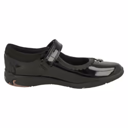 Girls Clarks Shell Detailed School Shoes Sea Shimmer K - Black, UK 12.5 Child