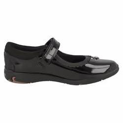 Girls Clarks Shell Detailed School Shoes Sea Shimmer K - Black, UK 13 Child