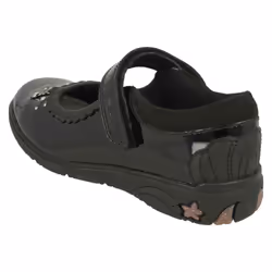 Girls Clarks Shell Detailed School Shoes Sea Shimmer K - Black, UK 10.5 Child