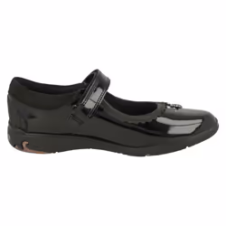 Girls Clarks Shell Detailed School Shoes Sea Shimmer K - Black, UK 10 Child