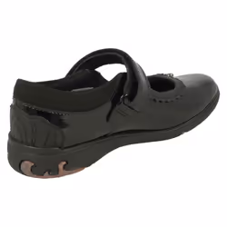 Girls Clarks Shell Detailed School Shoes Sea Shimmer K - Black, UK 10 Child